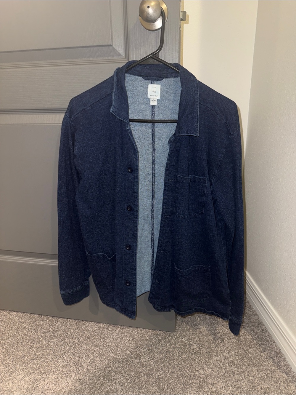 Eileen Fisher Navy Button-Front Knit Jacket